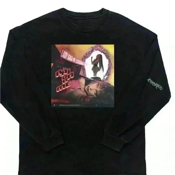 Lady Gaga, Ariana Grande Rain on Me Chromatica Black long sleeve T-shirt, 2XL‎ - Picture 1 of 4
